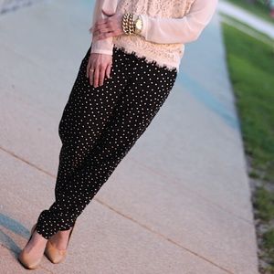 Ann Taylor Polka Dot Slouchy Pants